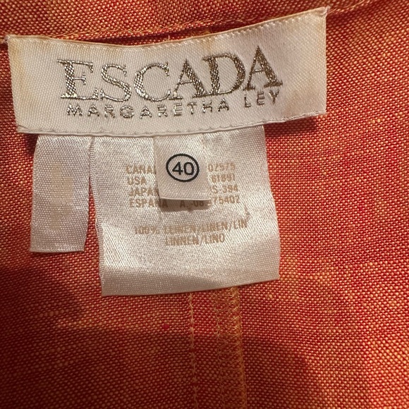 Vintage Escada Margaretha Ley 100% Linen Wrap Dress with Two Buttons - Picture 11 of 11